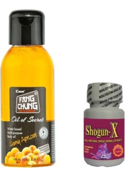 Hepsidahice Fang Chung Oil Of Secret 100ML Kayısı Aromalı Masaj Yağı 30LU Shogunx Erkeklere Özel