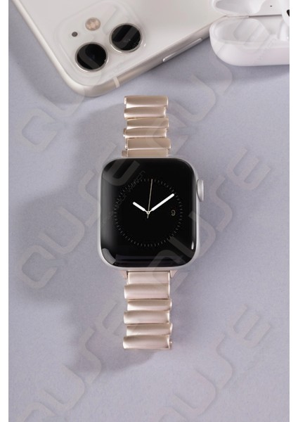 Armis Serisi Paslanmaz Çelik Kordon, Apple Watch Series SE/11/10/9/8/7/6/5/4/3 ile Uyumlu, 42MM/41MM/40MM/38MM, Starlight fiyatları