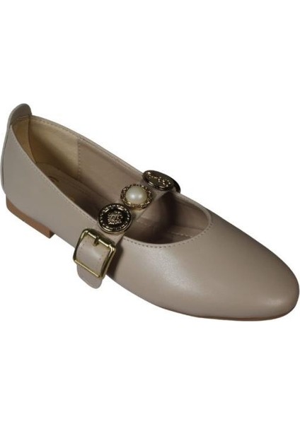 Yazkış Kadın Siyah Ten Cilt Üzeri Para Baskılı Atkılı Babet