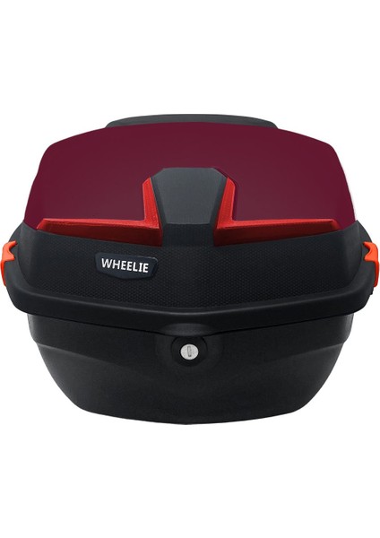 WHEELIE XT01-JR 32 Lt Motosiklet Arka Çanta Hünnap Kırmızı Parlak Su Geçirmez ABS Çift Kilitleme Üniversal fırsatları