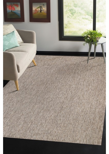 Sisal Jüt Hasır Model Tek Renk Dokuma Yıkanabilir Toz Vermez Halı Vizon