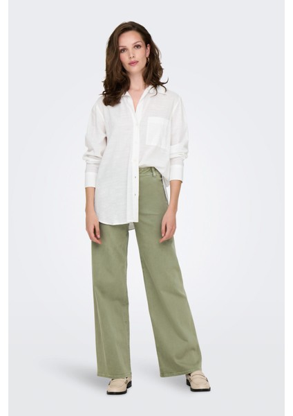 ONLSALINA L/S SHIRT WVN N KIRIK BEYAZ Kadın Gömlek indirimleri