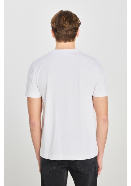 Regular Fit Grafik Bas Beyaz Erkek Kısa Kol T-Shirt fiyatları