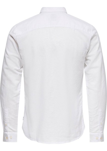 Beyaz Erkek Gömlek - 22012321 Onscaiden Ls Solid Linen S modelleri