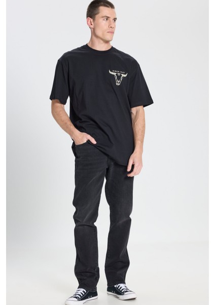 Loose Fit T-shirt Siyah Erkek Kısa Kol T-Shirt modelleri