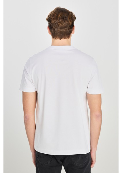 Regular Fit Grafik Bas Beyaz Erkek Kısa Kol T-Shirt fiyatları