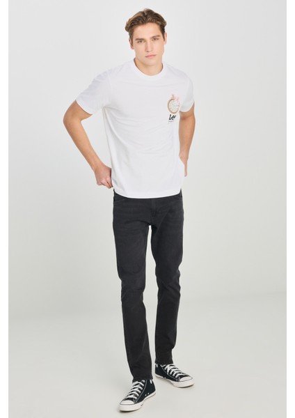 Regular Fit Grafik Bas Beyaz Erkek Kısa Kol T-Shirt modelleri