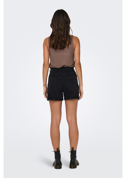 ONLVEGA HW MOM DNM SHORTS Siyah Kadın Şort fiyatları