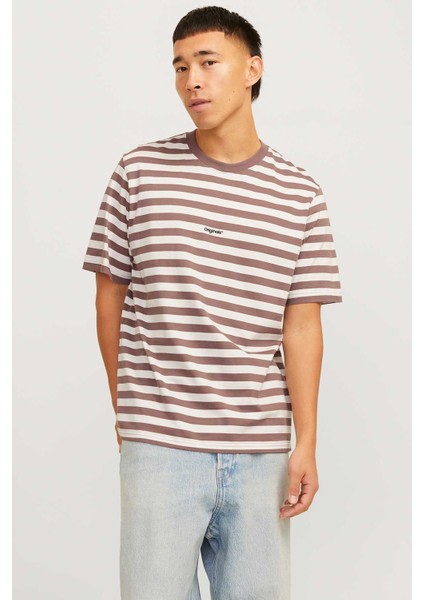 JORVESTERBRO NEWTON STRIP Kahverengi Erkek Kısa Kol T-Shirt