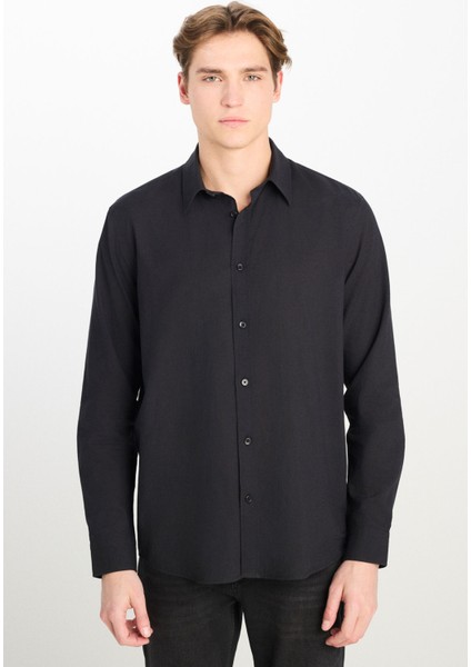 Regular Fit Gömlek Siyah Erkek Gömlek
