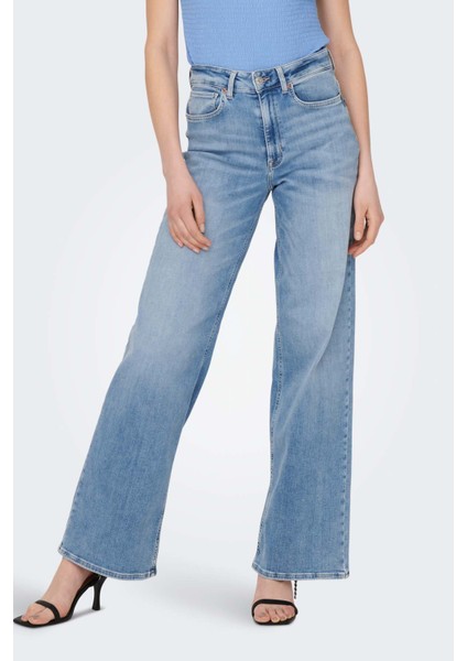 ONLMADISON BLUSH HW WIDE Mavi Kadın Jean Pantolon