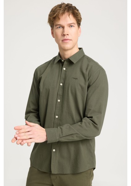 LS Gömlek Haki Erkek Gömlek