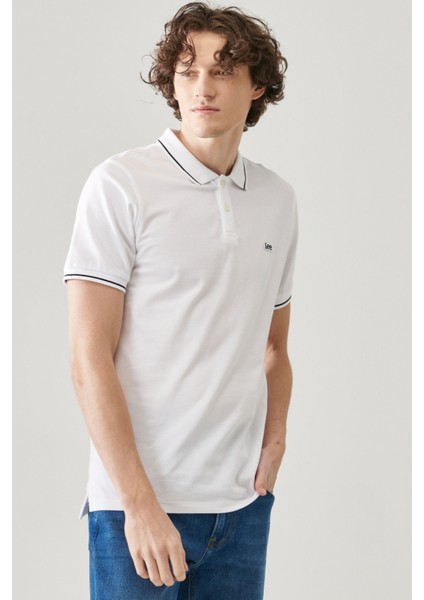 SS Kısa Kollu Pique Po Beyaz Erkek Kısa Kol T-Shirt
