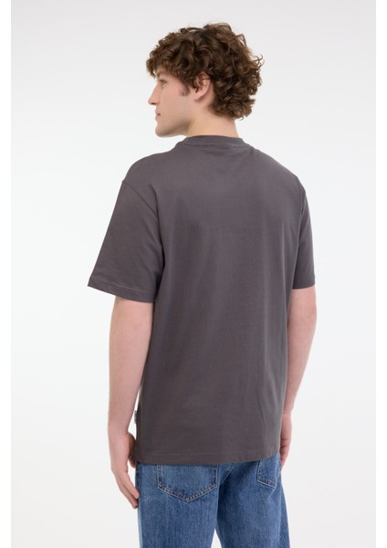 Erkek Onsfred Bisiklet Yaka Kısa Kollu %100 Pamuk T-Shirt 22022532 Füme fiyatları