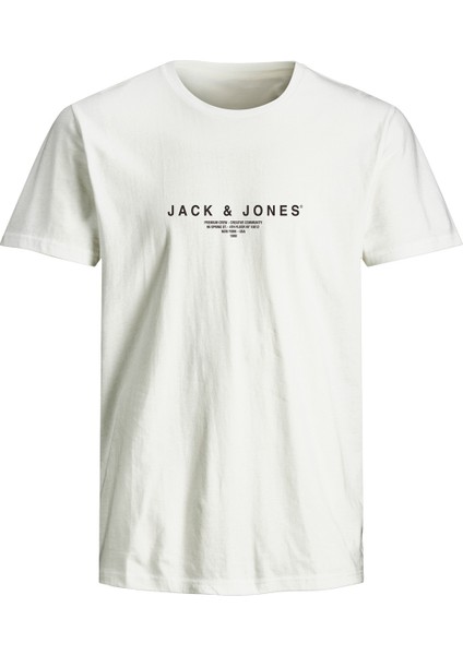 JPRBLAHARRIS SS TEE CREW Beyaz Erkek Kısa Kol T-Shirt