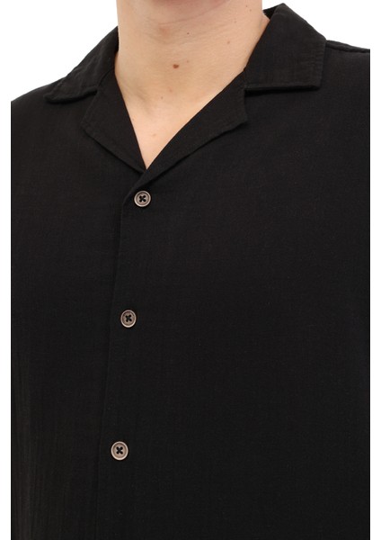 Relaxed Fit Gömlek Siyah Erkek Gömlek fırsatları