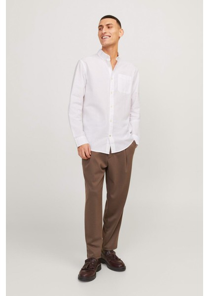 JJEOXFORD SHIRT LS NOOS Beyaz Erkek Gömlek fırsatları