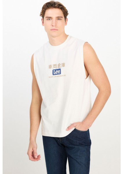 Relaxed Fit Baskılı At Beyaz Erkek Kısa Kol T-Shirt