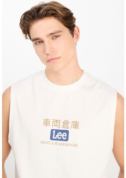 Relaxed Fit Baskılı At Beyaz Erkek Kısa Kol T-Shirt fırsatları