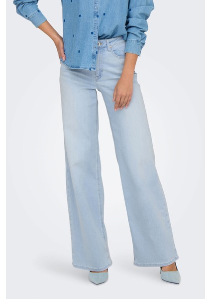 ONLMADISON BLUSH HW WIDE Mavi Kadın Jean Pantolon