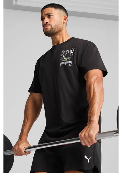 M GRAPHICS TRAIN ILLUSTRA Siyah Erkek Kısa Kol T-Shirt