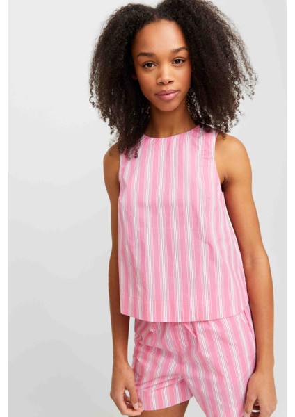 Jjxx JXAVA POPLIN SL TOP WVN Pembe Kadın Gömlek