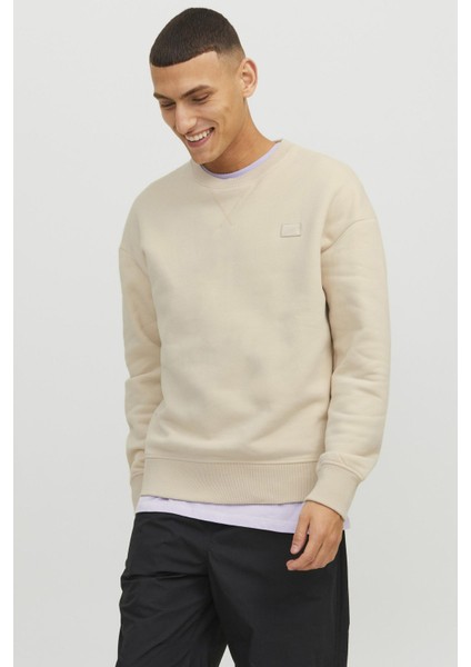 JCOCLASSIC TWILL SWEAT CR Bej Erkek Sweatshirt