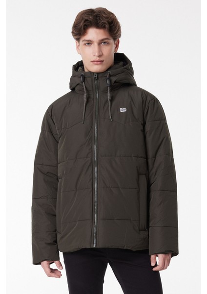 Regular Fit Normal Kesim Yeşil Erkek Mont