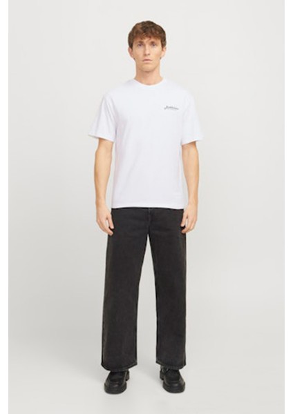 Jjbeau Tee Ss Frontprınt Beyaz Erkek Kısa Kol T-Shirt