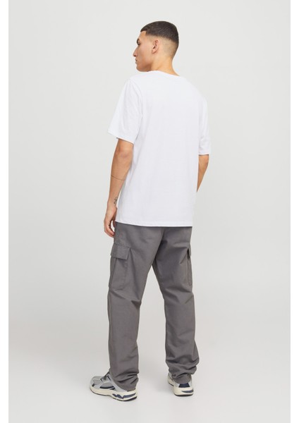 JJHUDSON TEE SS CREW NECK Beyaz Erkek Kısa Kol T-Shirt modelleri