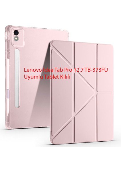 Yesnıce Lenovo Idea Tab Pro 12.7 TB-373FU Uyumlu Kalemlikli Standlı Uyku Modlu Katlanabilir Tablet Kılıfı