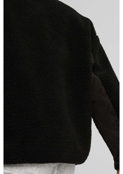 Reversible Sherpa Jacket Siyah Kadın Ceket