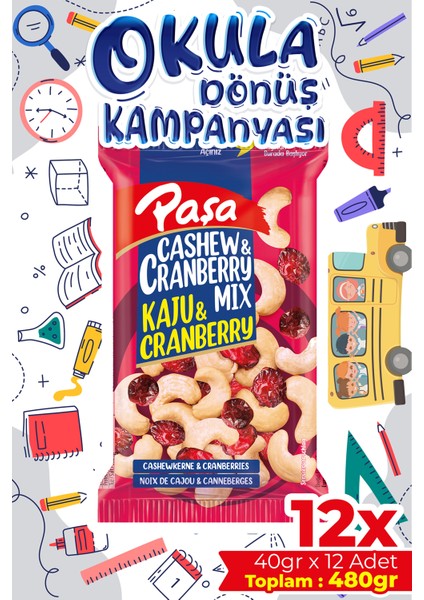 Çiğ Kaju & Turna Yemişi 40 gr x 12 Adet (Toplam 480 Gr)
