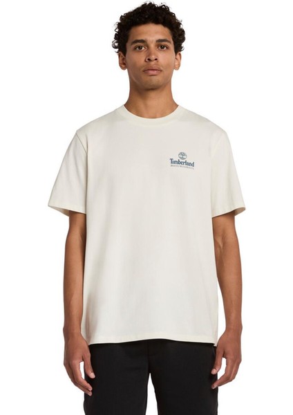 Illustrated Tree Logo Ba Beyaz Erkek Kısa Kol T-Shirt