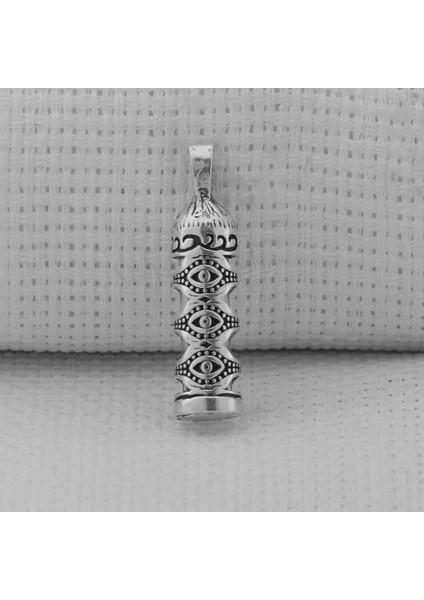 925 Ayar Gümüş Göz Desenli Cevşeni Kebir Model Kolye Ucu