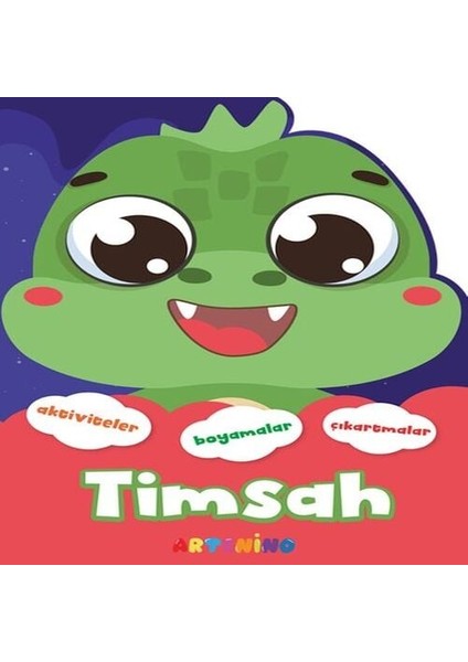 Şekilli Hayvanlar Serisi - Timsah Aktivite Boyama Çıkartma Kitabı