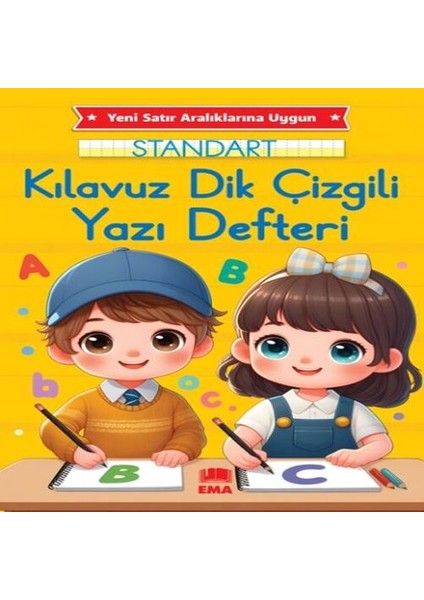 Dik Temel Harflerle Standart Renkli Kareli Yazı Defteri