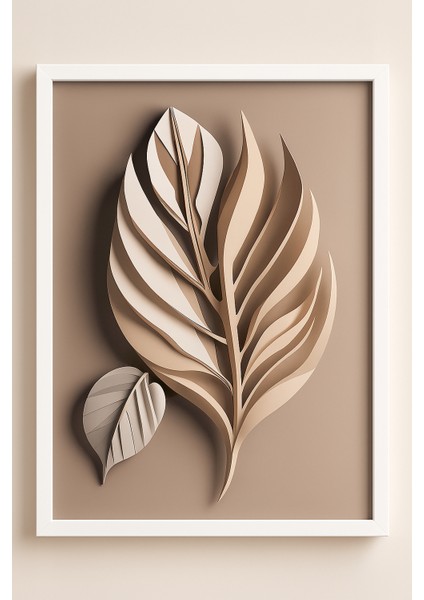 3D Yaprak Desenli Büyük Boy Mdf Tablo – Uv Baskılı Modern Duvar Dekoru fiyatları