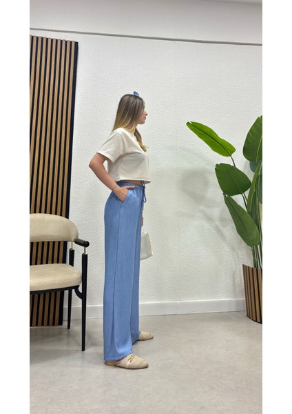 Keten Karışımlı Bol Kesim Pantolon modelleri