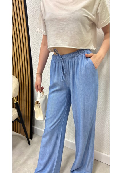 Keten Karışımlı Bol Kesim Pantolon fırsatları