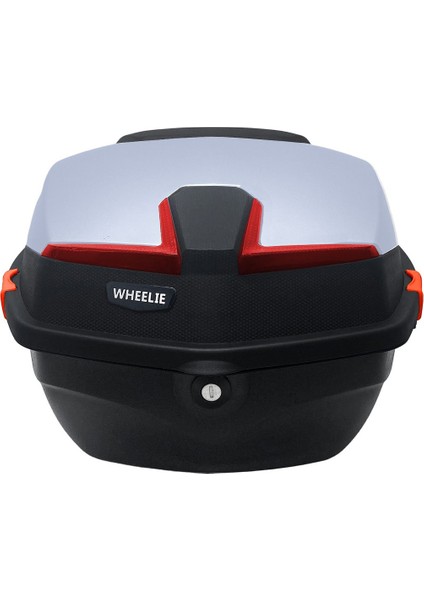 XT01-SW 32 Litre Motosiklet Arka Çanta Gümüş Beyaz Parlak Su Geçirmez ABS Çift Kilitleme Üniversal fırsatları