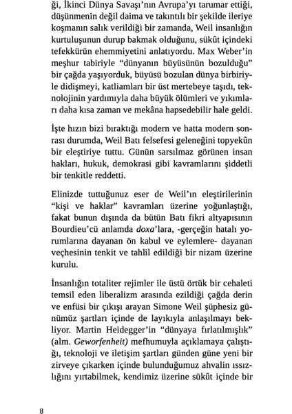 Biricik Dünya'mız (Ciltli) - Simone Weil fırsatları