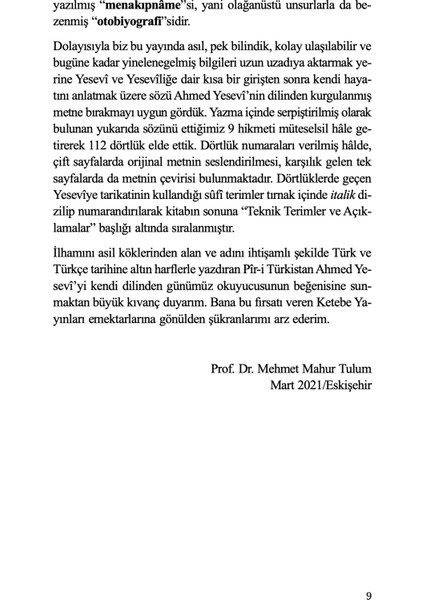 Yesevî Menakıpnâmesi - Altmış Üçte Girdim Yere - Ahmed Yesevî