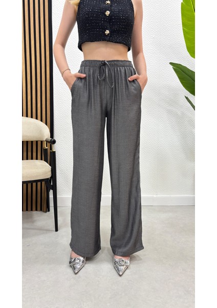 Keten Karışımlı Bol Kesim Pantolon