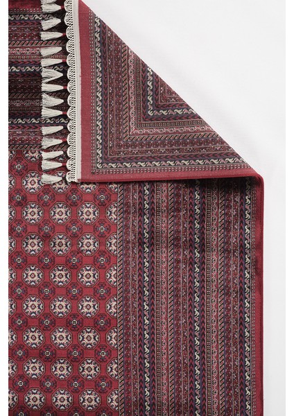 Halı Burj 8751 Bordo Afgan Desenli Viskon 170 Tarak Dokuma Sıklığı Özel Tezgah Üst Kalite Halı fiyatları