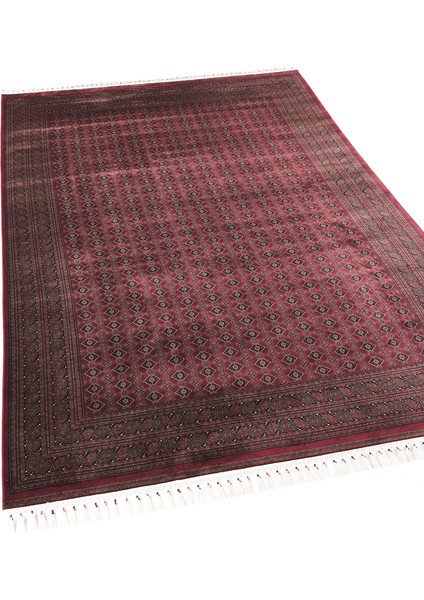 Halı Burj 8751 Bordo Afgan Desenli Viskon 170 Tarak Dokuma Sıklığı Özel Tezgah Üst Kalite Halı indirimleri