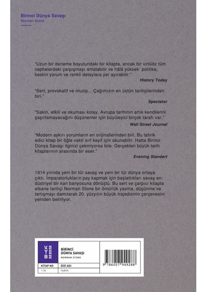 Birinci Dünya Savaşı - Norman Stone fiyatları