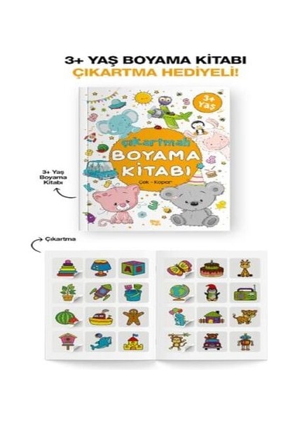 Çıkartmalı Boyama Kitabı 3 Yaş +