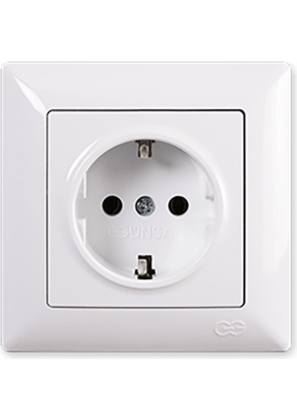 Günsan Visage Topraklı Priz Beyaz