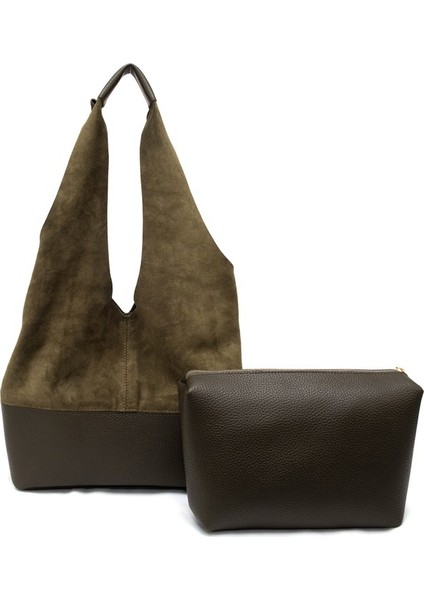 Deri Süet Iç Çantalı Kadın Çantası